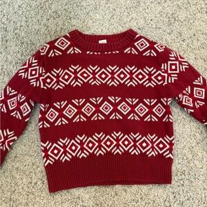 Cat & Jack Baby Boy Sweater 12 Months Red White Winter Holiday